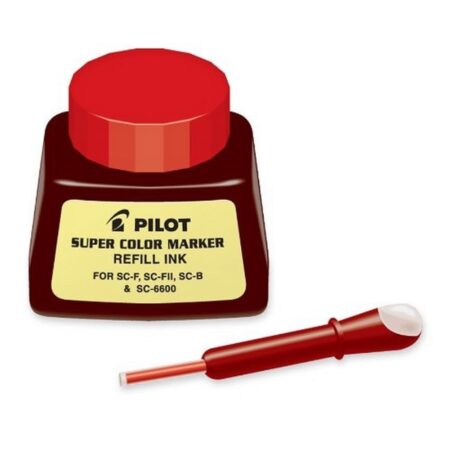 PILOT Super Color Permanent Marker Refill Ink, Red Ink, 1 Ounce Bottle with Dropper (43700