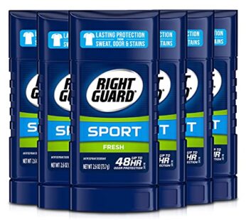 Right Guard Sport Antiperspirant Up To 48HR, Fresh, 2.6 Oz (Pack of 6)