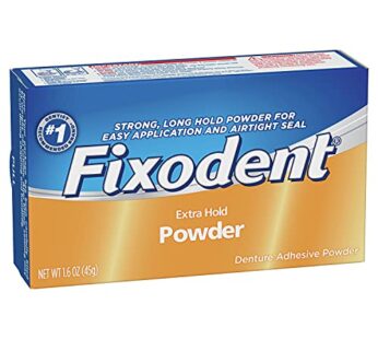 Fixodent Denture Adhesive Powder, Extra Hold – 1.6 Oz