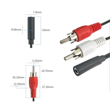 C&E 6 Inch 3.5mm Female to 2 RCA Male Stereo Audio Y Cable, Nickel Plated Adapter Compatib - Image 4