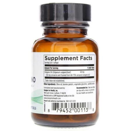 Designs for Health Oil of Oregano 150mg 60 Softgels - Image 2