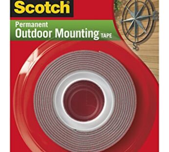 3M Permanent Outdoor, Holds 5 lbs, Scotch 4011 Exterior Mounting Tape, 1 in x 60 in, 1″x60