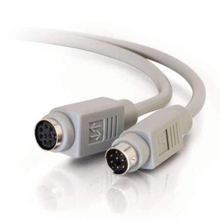 C2G 09569 8-Pin Mini-DIN M/F Serial RS232 Extension Cable, Beige (10 Feet, 3.04 Meters)