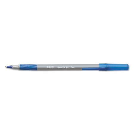 BIC Round Stic? Grip? Xtra-Comfort Fine Ball Point Pen, Blue, 12 Pack