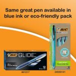 BIC Glide Retractable Ball Pens, Medium Point (1.0 mm), Black, Comfortable Rubber Grip For - Image 2