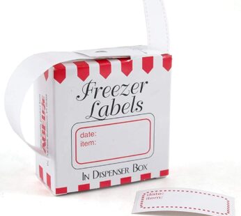 White and Red 1 x 2 Inch Freezer Labels, Set of 100