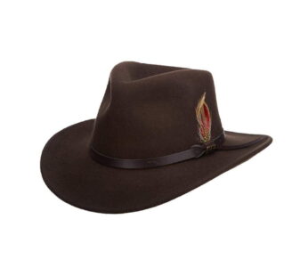 Scala Classico Men’s Crushable Felt Outback Hat, Olive, Large