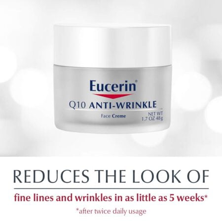 Eucerin Q10 Anti-Wrinkle Face Cream, Unscented Face Cream for Sensitive Skin, 1.7 Oz Jar - Image 5