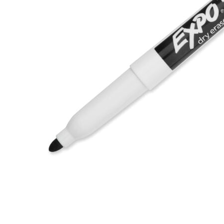 EXPO Low Odor Dry Erase Markers, Fine Tip, Black, 12 Count - Image 8