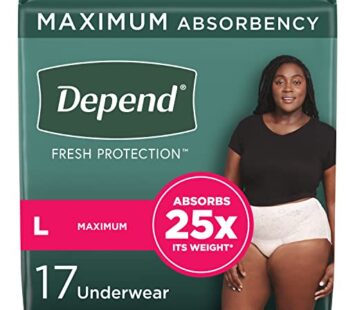 Depend FIT-FLEX Incontinence Underwear for Women, Disposable, Maximum Absorbency, Large, B