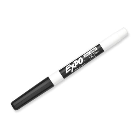 EXPO Low Odor Dry Erase Markers, Fine Tip, Black, 12 Count - Image 7