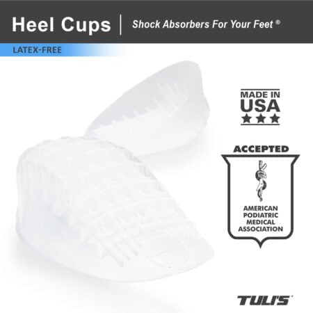 Tuli's Heavy Duty Gel Heel Cups, Cushion Insert for Shock Absorption, Plantar Fasciitis, S - Image 2