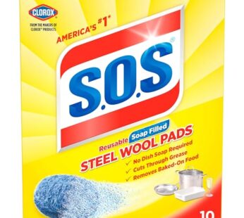 S.O.S-10002 , Steel Wool Soap Pads, 10 Ct