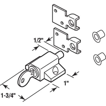 Prime-Line U 9861 Sliding Door Keyed Lock, Push-In ? Replace Broken Parts and Add Addition - Image 2
