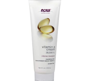 NOW Solutions, Vitamin E Cream 28,000 IU, Intense Moisture, Concentrated Vitamin E, 4-Ounc