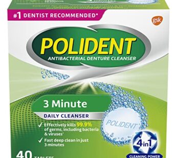 Polident Denture Cleanser, 3 Minute, 40 tablets