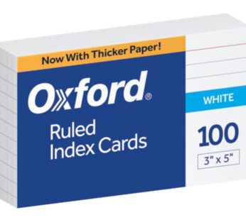 Oxford Ruled Index Cards, 3″ x 5″, White, 100-Pack (31)