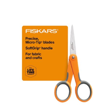 Fiskars SoftGrip Micro-Tip Scissors - Fabric Scissors for Sewing, Arts, and Crafts - 5" St