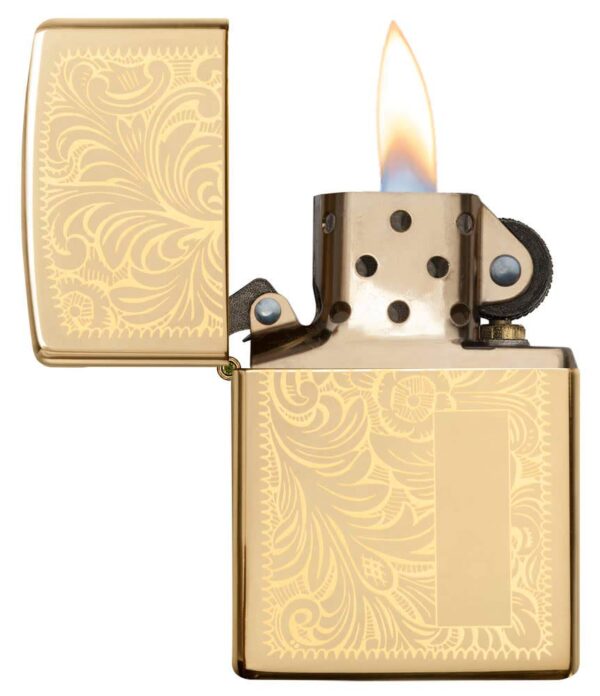 Zippo Lighter High Polish Brass Venetian - Image 3