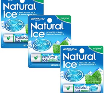 Mentholatum Natural Ice Lip Balm Original SPF 15 1 Each ( Pack of 3)