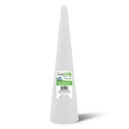 FloraCraft CraftF?M Cone 3.8 Inch x 14.8 Inch White