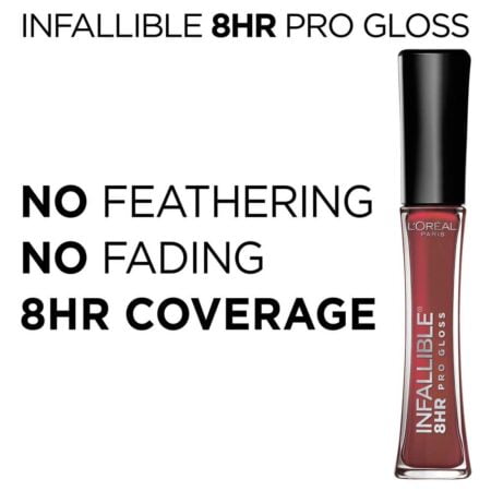 L?Oreal Paris Makeup Infallible 8 Hour Hydrating Lip Gloss, Sangria, 0.21 Fl Oz - Image 3