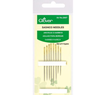 Clover Sashico Needles-Assorted Sizes 8/Pkg, 134, Sliver