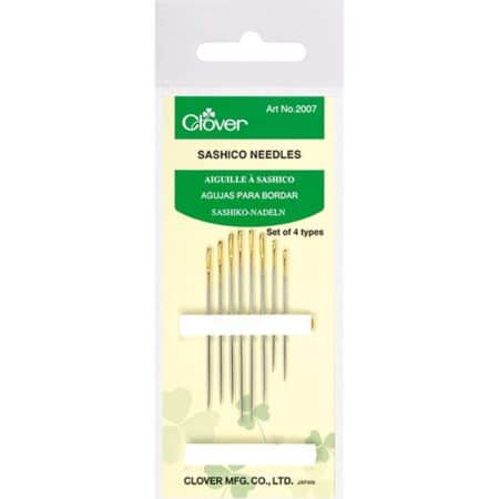 Clover Sashico Needles-Assorted Sizes 8/Pkg, 134, Sliver