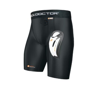 Shock Doctor Compression Shorts with Protective Bio-Flex Cup, Moisture Wicking Vented Prot