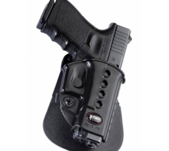 Fobus, E2 Paddle Holster, Fits Glock 17/19/19X/22/23/31/32/34/35/45, Right Hand, Kydex, Bl