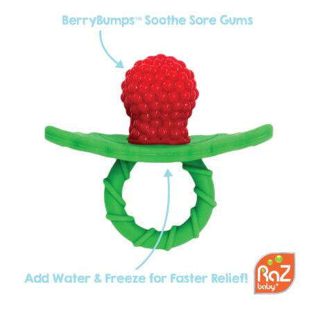 RaZbaby RaZberry Silicone Baby Teether Toy - Berrybumps Soothe Babies Sore Gums - Hands Fr - Image 4