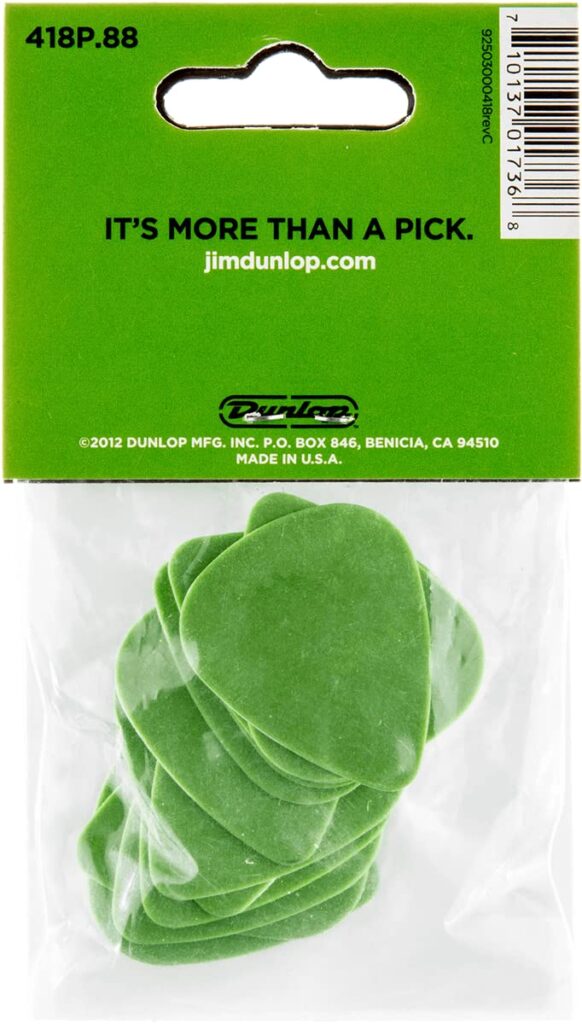 JIM DUNLOP Standard .88mm Green Guitar Pick, 12 Pack - Image 2