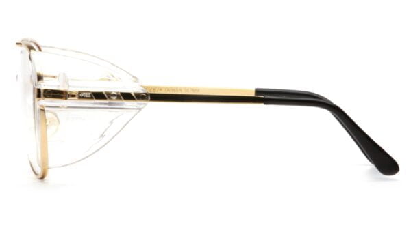 Pyramex Pathfinder Aviator Safety Glasses with Gold Frame and Clear Lens - Image 4