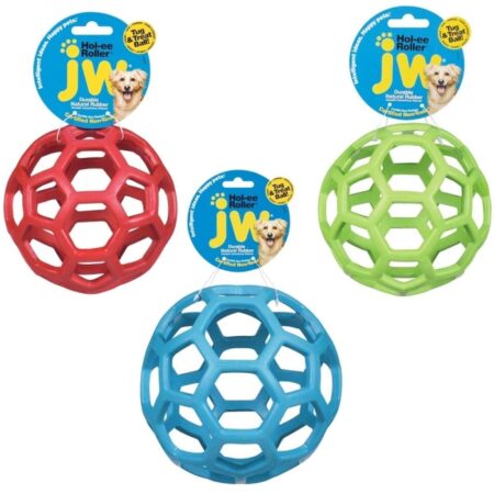 JW Pet Hol-ee Roller Dog Toy Puzzle Ball, Natural Rubber, Small (3 Inch Diameter), Colors - Image 2