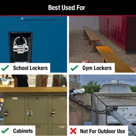 Master Lock Word Combination Lock, Set Your Own Word Combination Lock for Gym and School L - Image 3