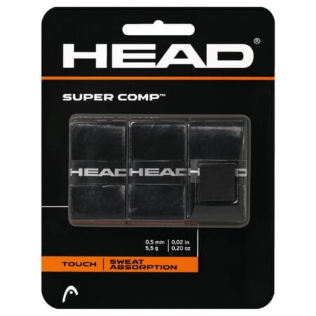 HEAD Super Comp Overgrip, 3 Count (Pack of 1), Black