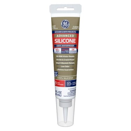 GE Sealants & Adhesives GE284 Advanced Silicone 2 Kitchen & Bath Sealant, 2.8oz, Clear, 2