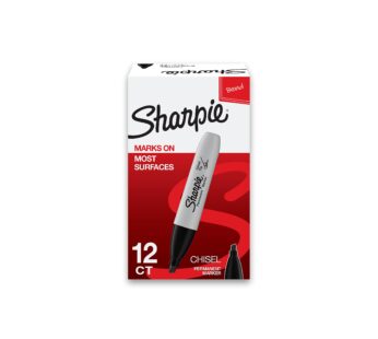SHARPIE Permanent Markers, Chisel Tip, Black, 12 Count