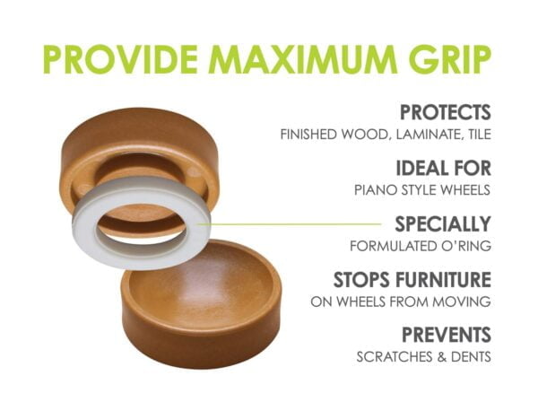Slipstick CB600 Furniture Wheel Caster Cups/Floor Protectors with Non Skid Rubber Grip (Se - Image 2