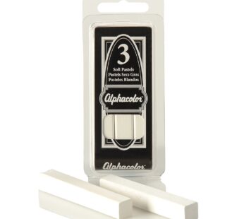 Quartet Derwent Alphacolor Round Soft Pastels, White, 3 Pastels per Pack (105W)