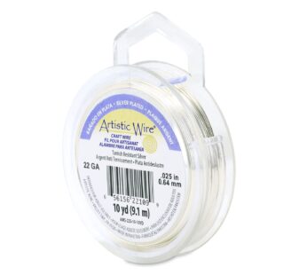 Artistic Wire, 22 Gauge / .64 mm Silver Plated Tarnish Resistant Colored Copper Craft Wire