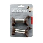 Kikkerland Dachshund Salt and Pepper Shakers, Brown/Silver - Image 3