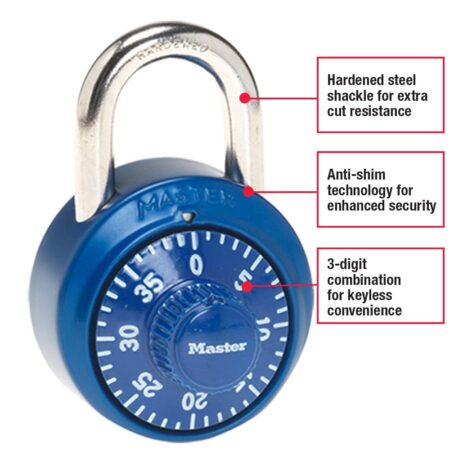 Master Lock 1-7/8 in (48 mm) wide Combination Padlock with Aluminum Cover, 3/4 in (19 mm s - Image 2