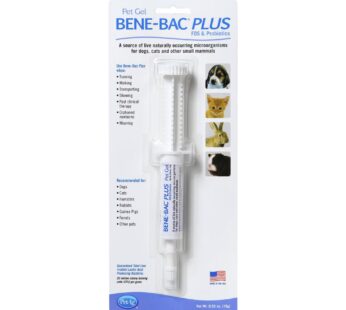 Pet-Ag Bene-Bac Plus Pet Gel – 15 g Syringe – FOS & Probiotics for Dogs, Cats, Exotic & Wi