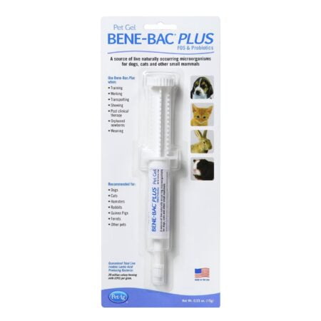 Pet-Ag Bene-Bac Plus Pet Gel - 15 g Syringe - FOS & Probiotics for Dogs, Cats, Exotic & Wi