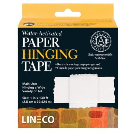 Lineco, Archival Water Activated Paper Hinging Tape, Acid-Free with Neutral pH, for Hingin