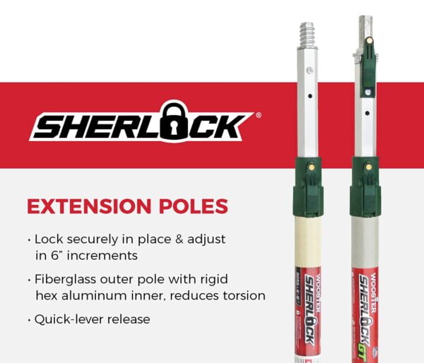 Wooster Brush SR055 Sherlock Extension Pole, Beige/Green, 4 Foot - Image 2