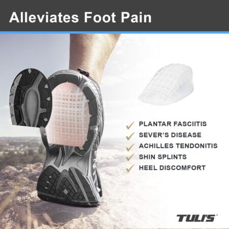 Tuli's Heavy Duty Gel Heel Cups, Cushion Insert for Shock Absorption, Plantar Fasciitis, S - Image 4