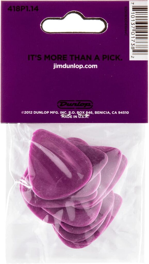 Jim Dunlop Standard 1.14mm Purple Guitar Pick, 12 Pack - Image 2