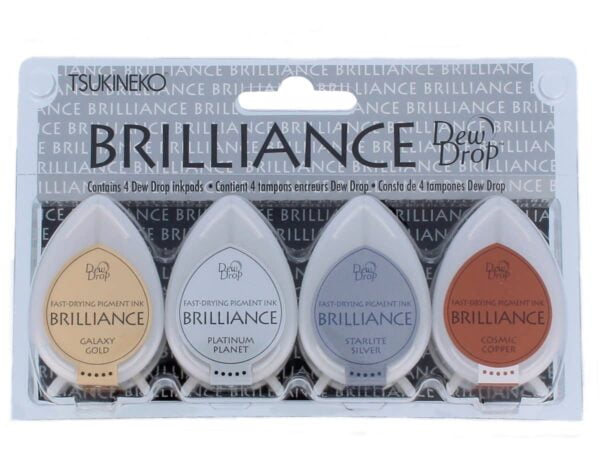 Tsukineko 4-Pack Brilliance Dew Drop Inkpads, Planetarium